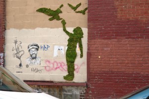 Graffiti con musgo